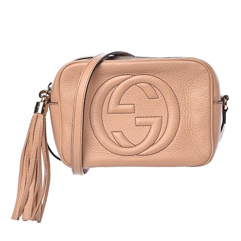 gucci pebbled calfskin small soho disco bag camelia|GUCCI Pebbled Calfskin Small Soho Disco Bag Camelia.